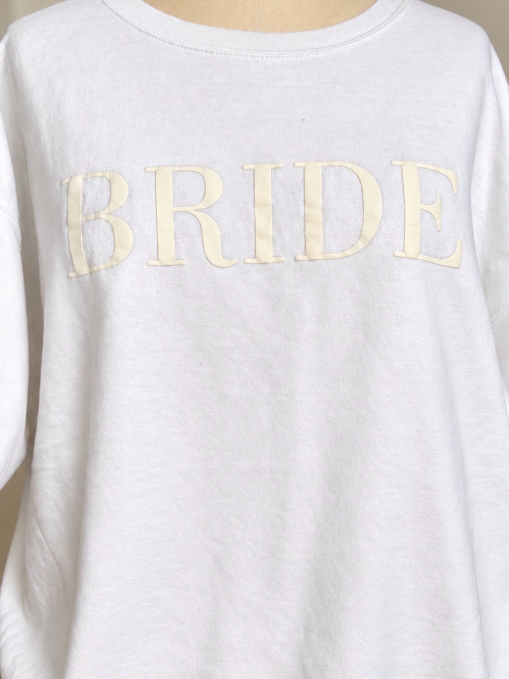 Bride Graphic Sweatshirt White Cream Long Sleeve Crewneck Pullover